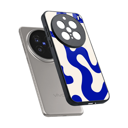 Blue Drift sleek vivo x200 pro cover with tempered glass back and TPU edges