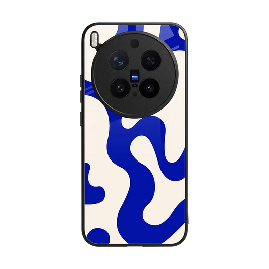 Blue Drift back phone cover | glass case for vivo x300 pro