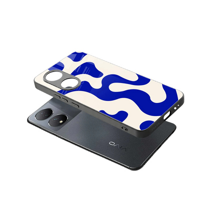 Blue Drift sleek Vivo-y100 cover with tempered glass back and TPU edges
