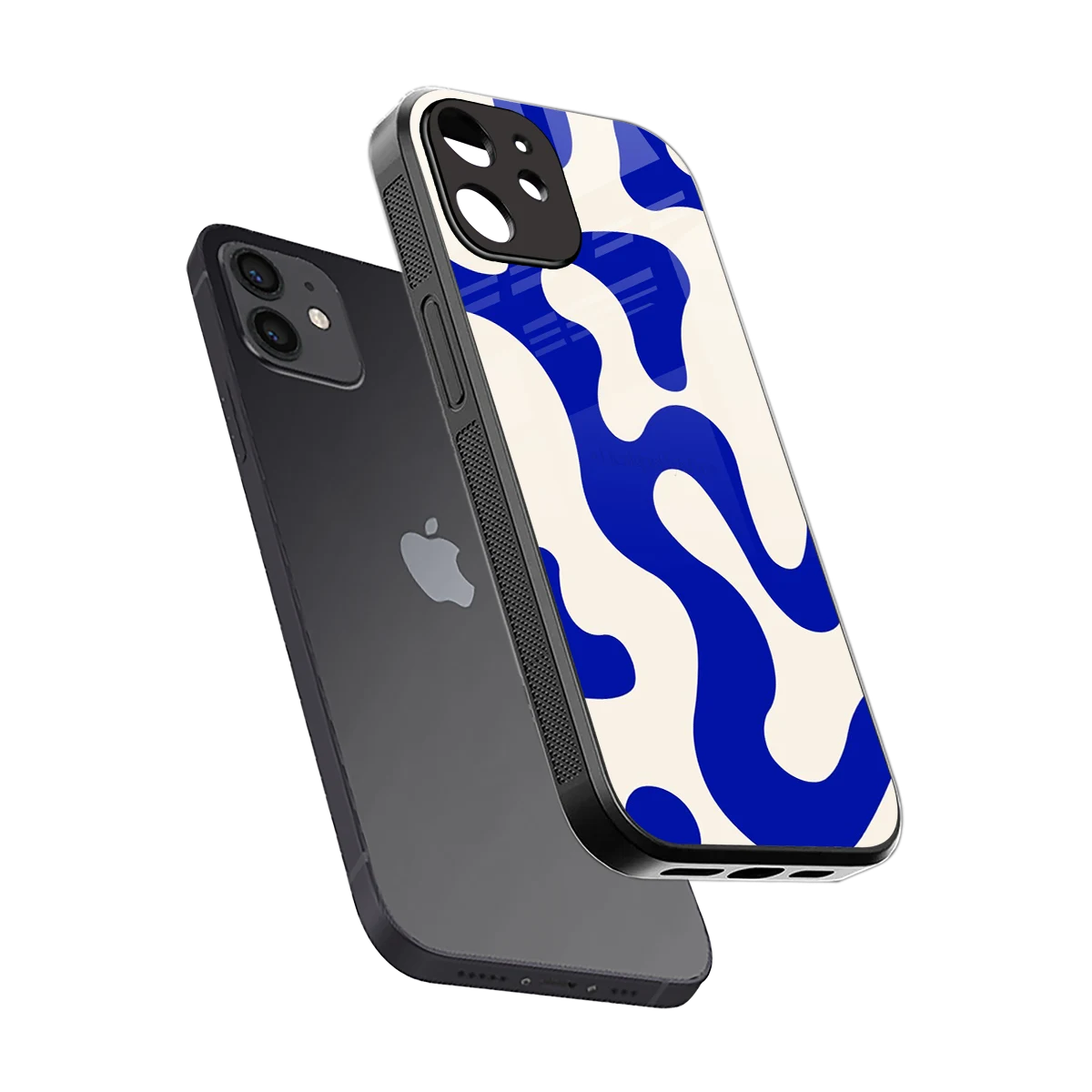 Blue Drift sleek iphone 12 cover with tempered glass back and TPU edges