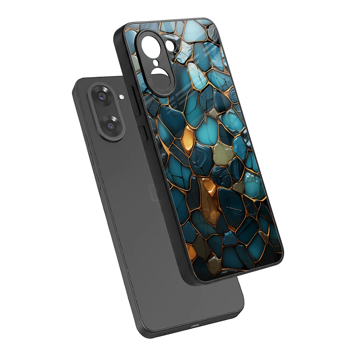 Blue Mirage sleek oneplus nord ce5 5g cover with tempered glass back and TPU edges