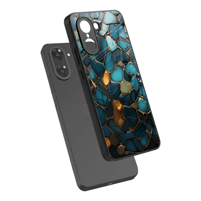 Blue Mirage sleek oneplus nord ce5 5g cover with tempered glass back and TPU edges