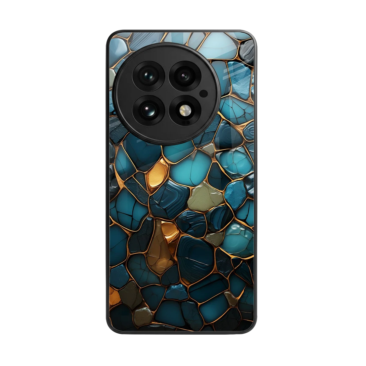 Blue Mirage back phone cover | glass case for oneplus 13