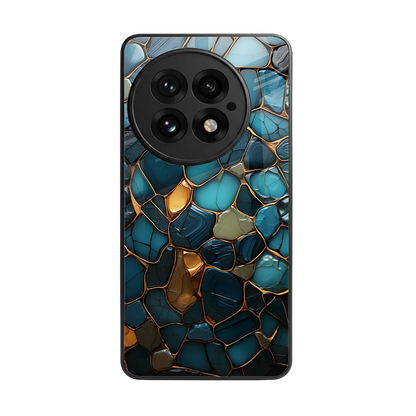 Blue Mirage back phone cover | glass case for oneplus 13
