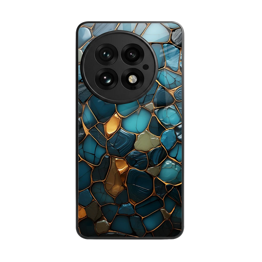 Blue Mirage back phone cover | glass case for oneplus 13
