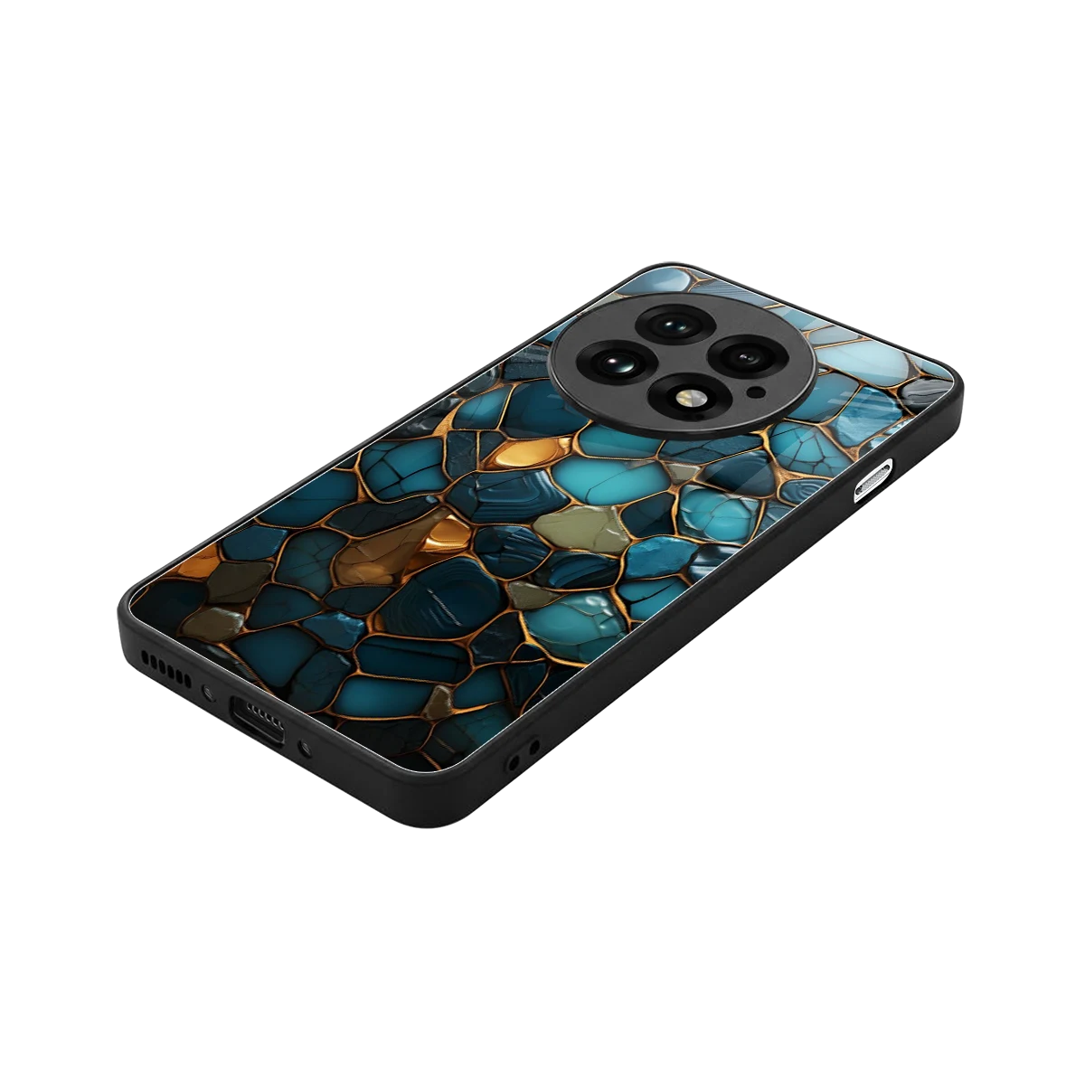 Blue Mirage stylish phone case for oneplus 13 | glossy glass and slim fit