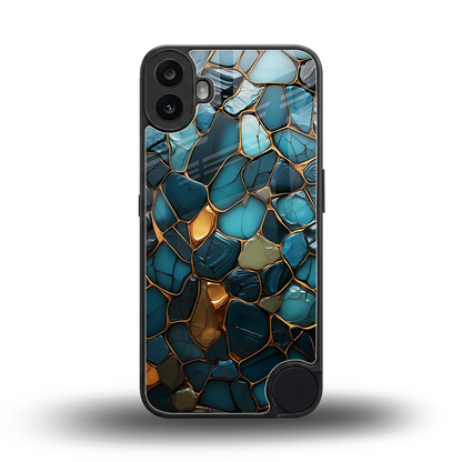 Blue Mirage back phone cover | glass case for cmf nothing phone 1