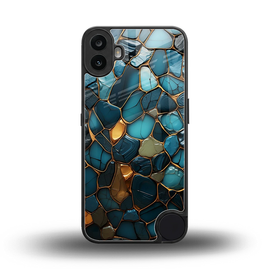 Blue Mirage back phone cover | glass case for cmf nothing phone 1