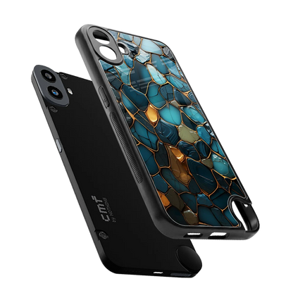 Blue Mirage sleek cmf nothing phone 1 cover with tempered glass back and TPU edges