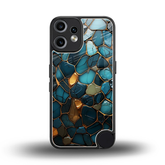Blue Mirage back phone cover | glass case for cmf nothing phone 2 pro