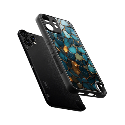 Blue Mirage sleek cmf nothing phone 2 pro cover with tempered glass back and TPU edges