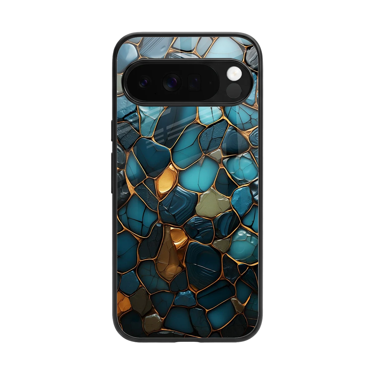 Blue Mirage back phone cover | glass case for google pixel 10 pro xl