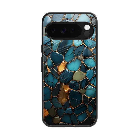 Blue Mirage back phone cover | glass case for google pixel 10 pro xl