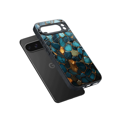 Blue Mirage sleek google pixel 10 pro xl cover with tempered glass back and TPU edges