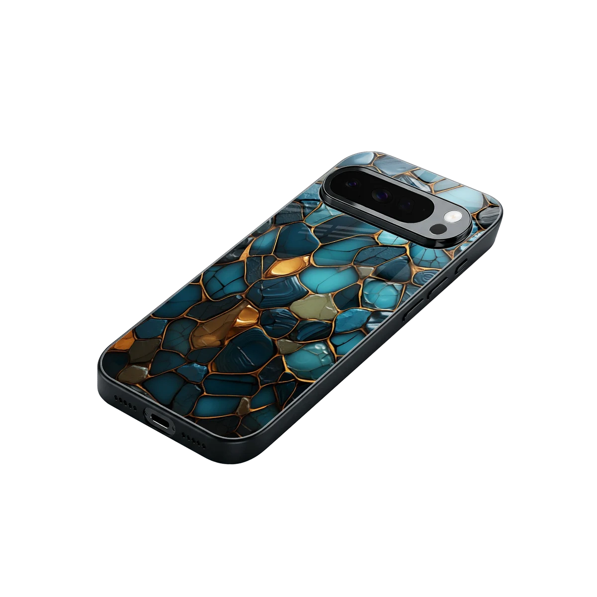 Blue Mirage stylish phone case for google pixel 10 pro xl | glossy glass and slim fit
