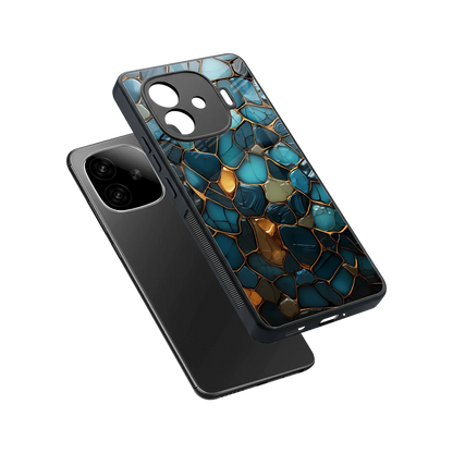 Blue Mirage sleek iqoo neo 10r 5g cover with tempered glass back and TPU edges