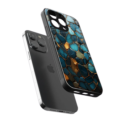 Blue Mirage sleek iphone 14 pro max cover with tempered glass back and TPU edges