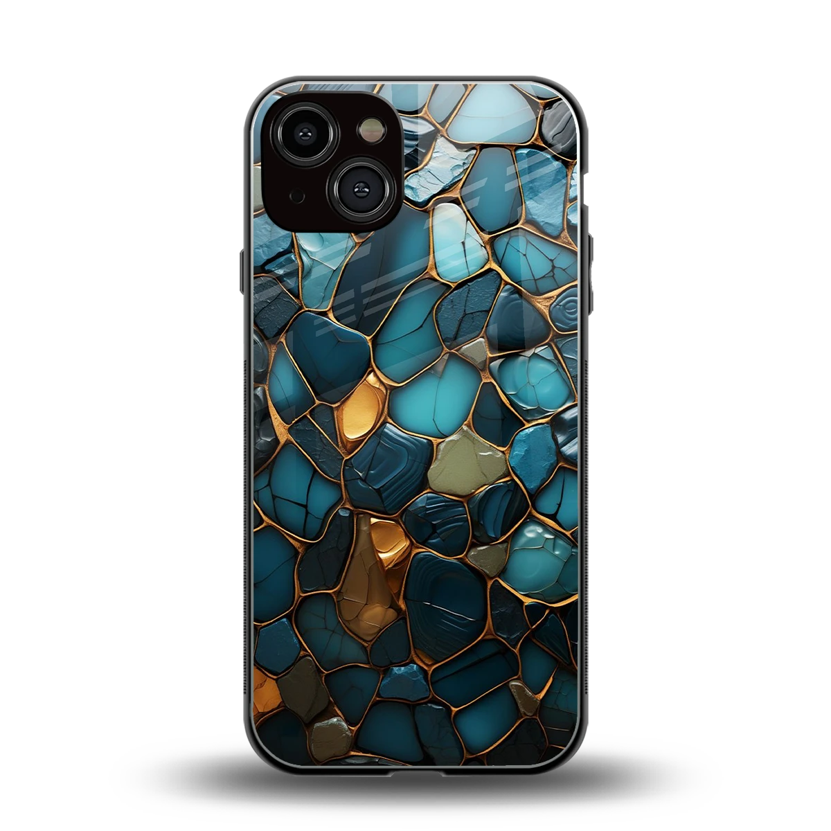 Blue Mirage back phone cover | glass case for iphone 14