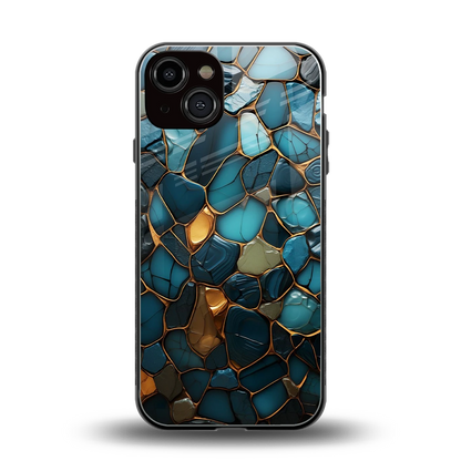 Blue Mirage back phone cover | glass case for iphone 14