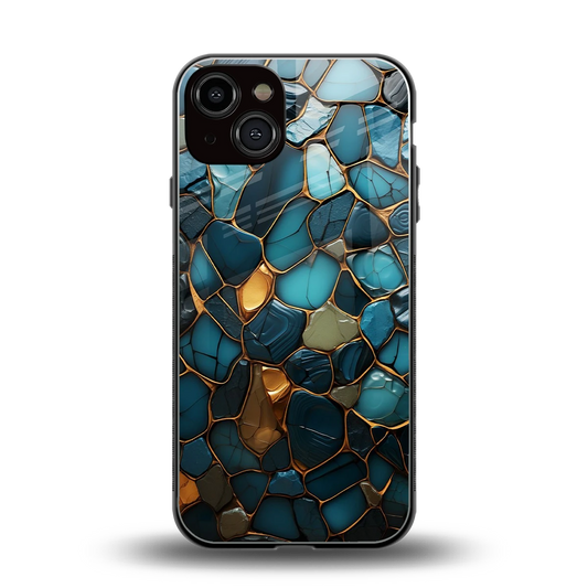 Blue Mirage back phone cover | glass case for iphone 14
