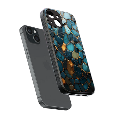 Blue Mirage sleek iphone 13 cover with tempered glass back and TPU edges