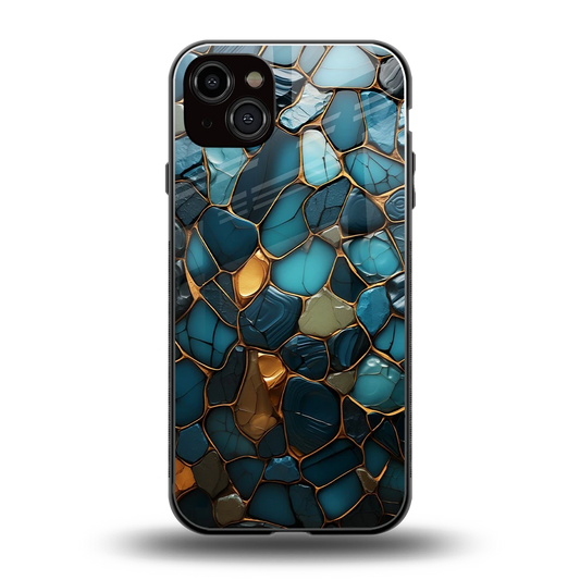 Blue Mirage back phone cover | glass case for iphone 14 plus