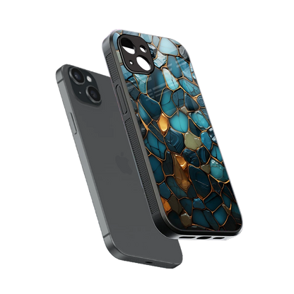 Blue Mirage sleek iphone 14 plus cover with tempered glass back and TPU edges