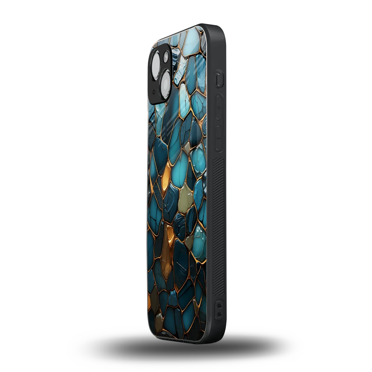 Blue Mirage iphone 14 plus mobile cover | shockproof glass phone case