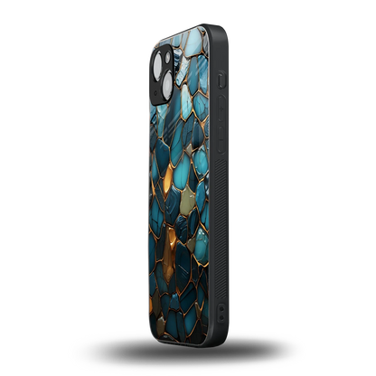 Blue Mirage iphone 14 plus mobile cover | shockproof glass phone case