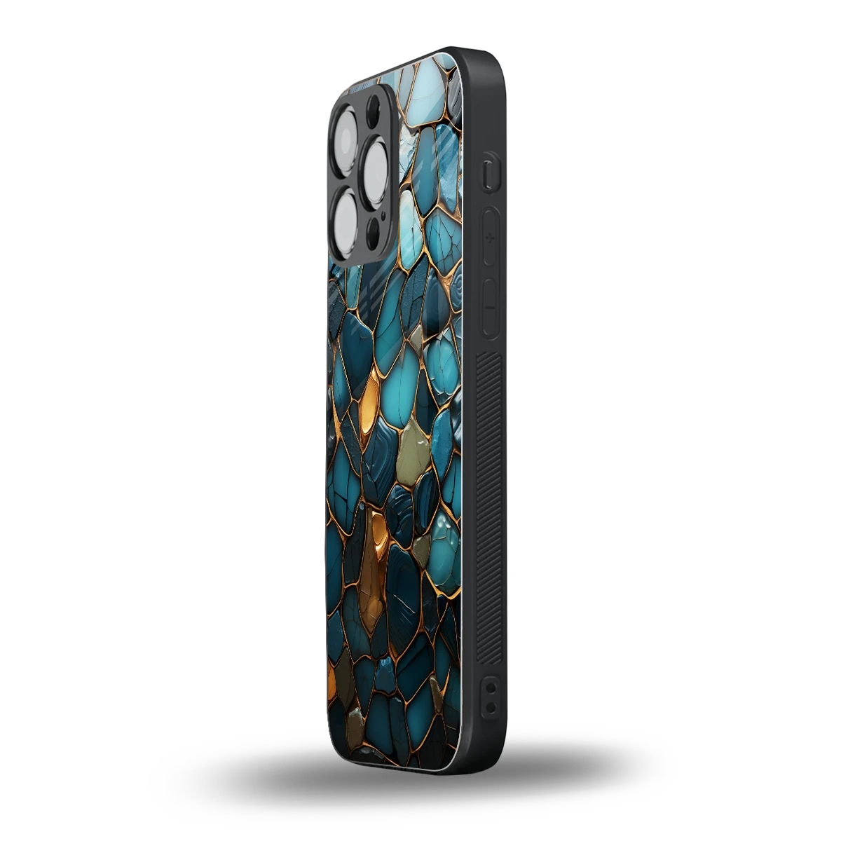Blue Mirage iphone 15 pro max mobile cover | shockproof glass phone case