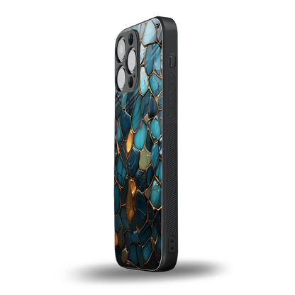 Blue Mirage iphone 15 pro max mobile cover | shockproof glass phone case