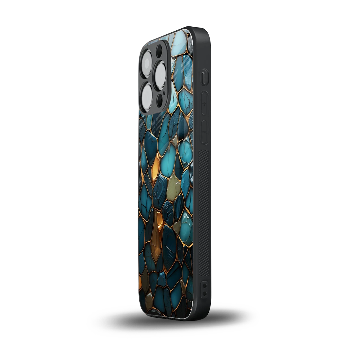 Blue Mirage iphone 15 pro mobile cover | shockproof glass phone case