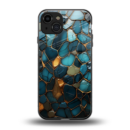 Blue Mirage back phone cover | glass case for iphone 15