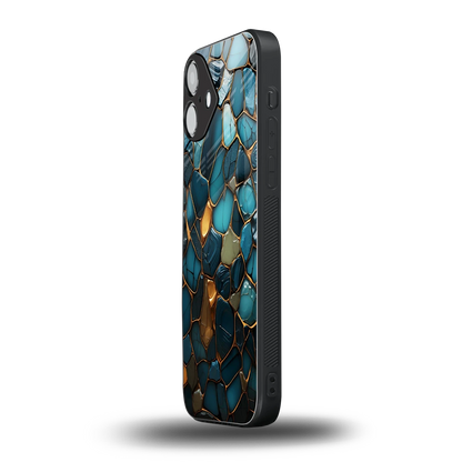Blue Mirage iphone 16 plus mobile cover | shockproof glass phone case
