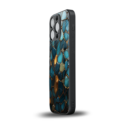 Blue Mirage iphone 16 pro mobile cover | shockproof glass phone case