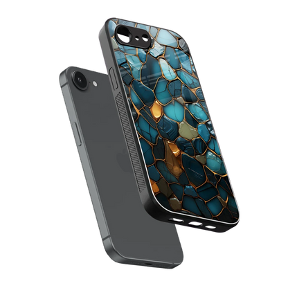 Blue Mirage sleek iphone 17e cover with tempered glass back and TPU edges
