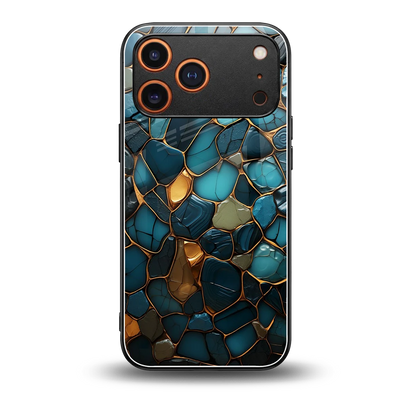 Blue Mirage back phone cover | glass case for iphone 17 pro max