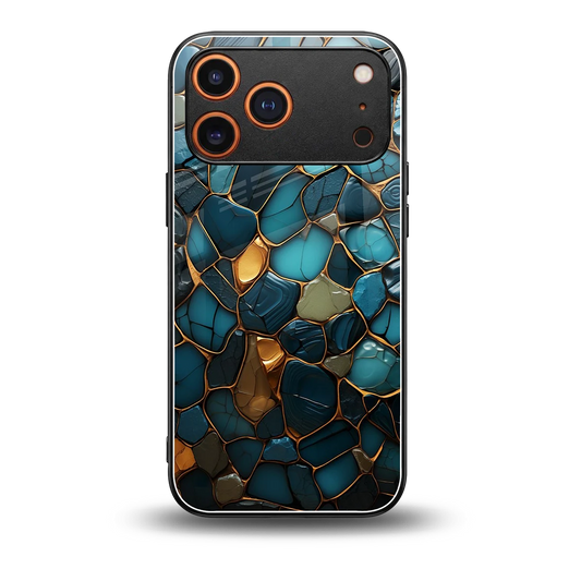Blue Mirage back phone cover | glass case for iphone 17 pro max