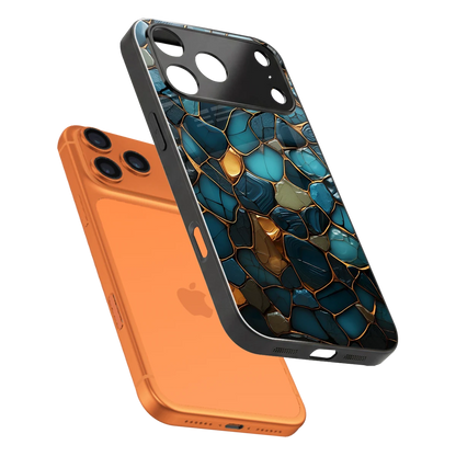 Blue Mirage sleek iphone 17 pro cover with tempered glass back and TPU edges