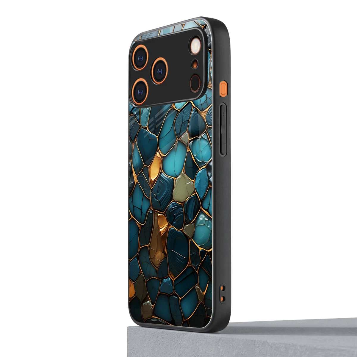 Blue Mirage iphone 17 pro max mobile cover | shockproof glass phone case