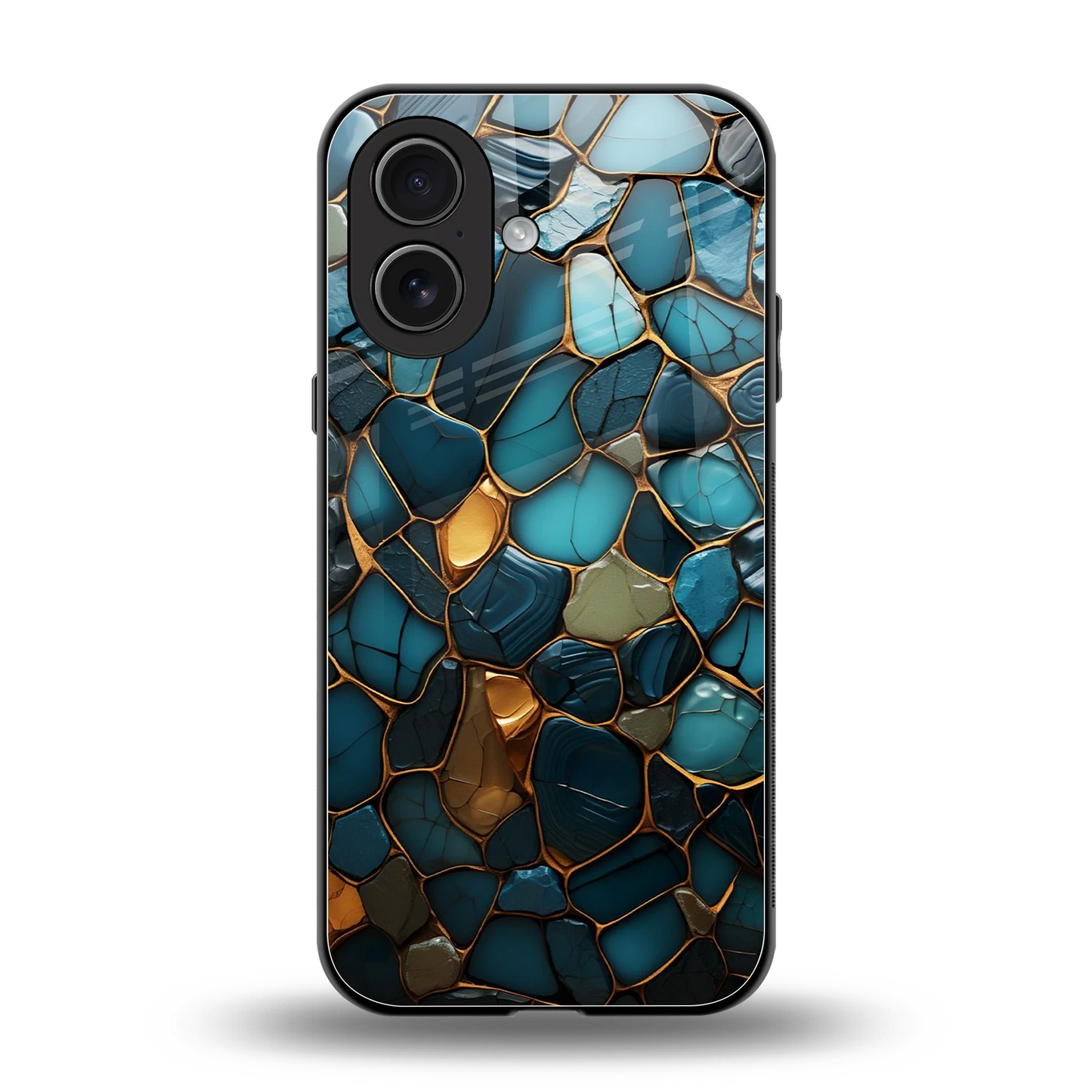 Blue Mirage back phone cover | glass case for iphone 17