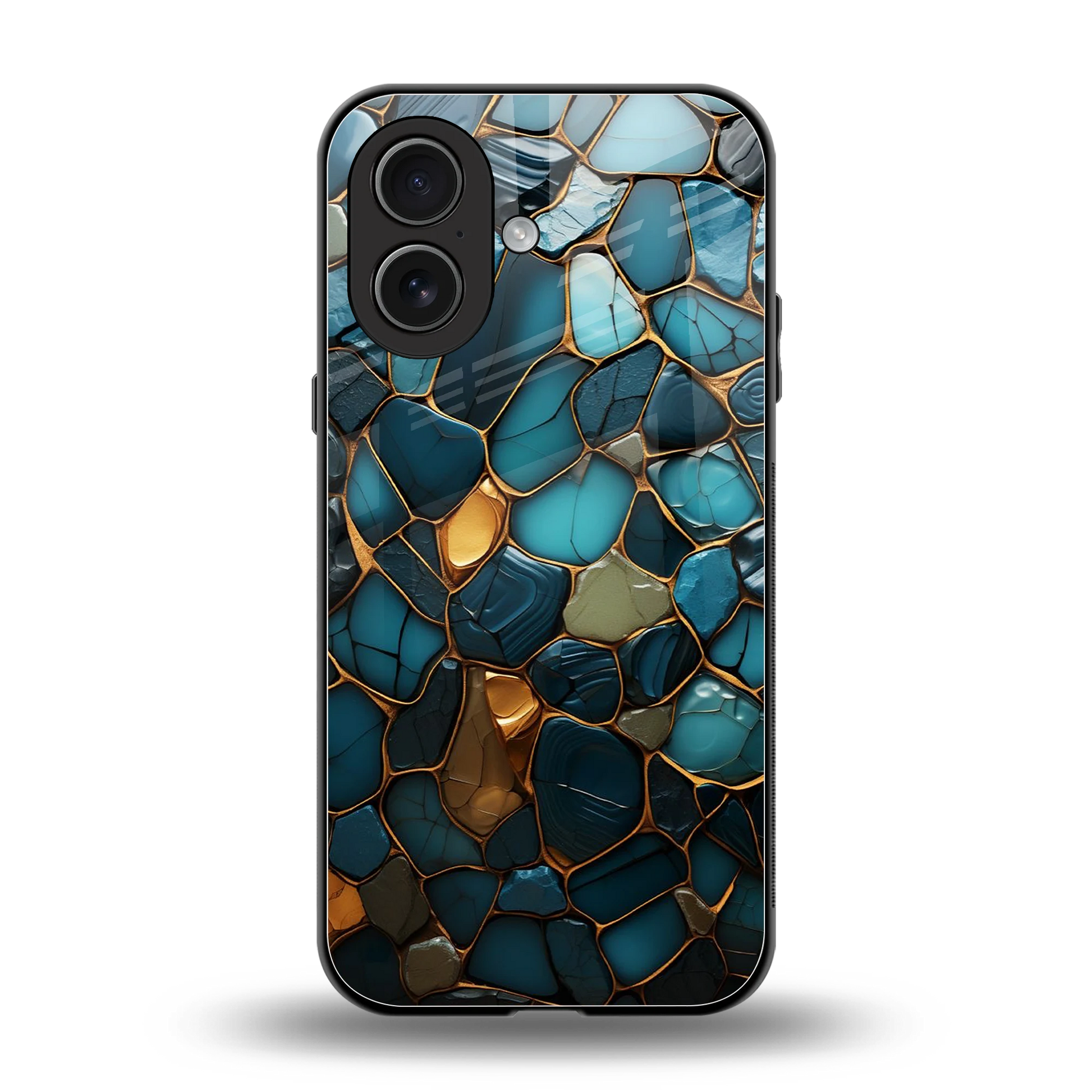 Blue Mirage back phone cover | glass case for iphone 17