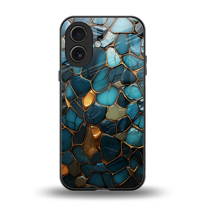 Blue Mirage back phone cover | glass case for iphone 17