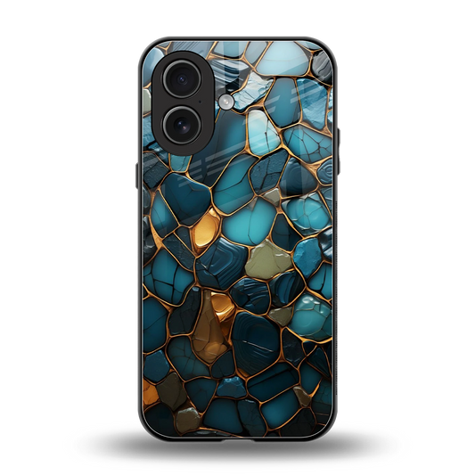 Blue Mirage back phone cover | glass case for iphone 17