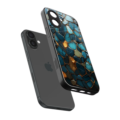 Blue Mirage sleek iphone 17 cover with tempered glass back and TPU edges