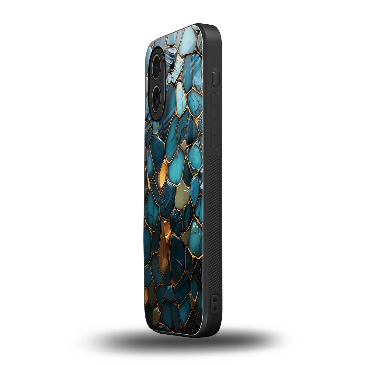 Blue Mirage iphone 17 mobile cover | shockproof glass phone case