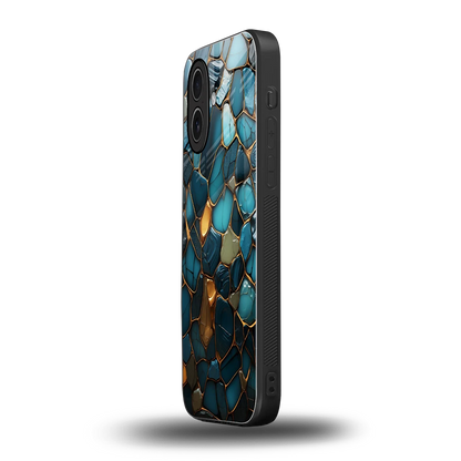 Blue Mirage iphone 17 mobile cover | shockproof glass phone case