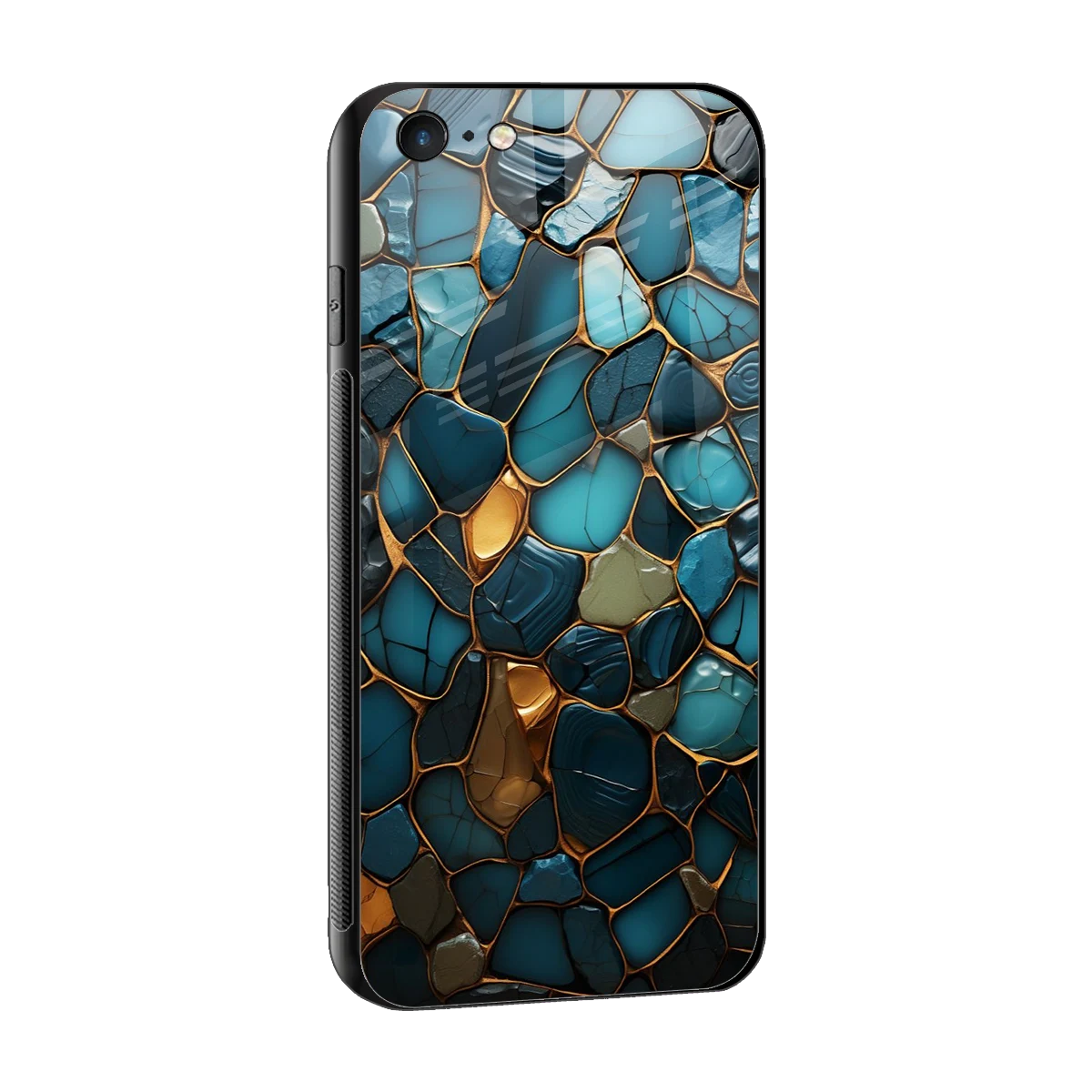 Blue Mirage sleek iphone 6 cover with tempered glass back and TPU edges