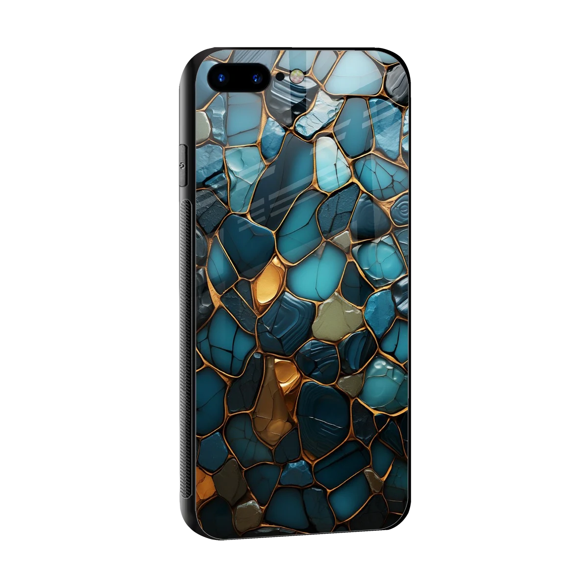 Blue Mirage sleek iphone 7 plus cover with tempered glass back and TPU edges