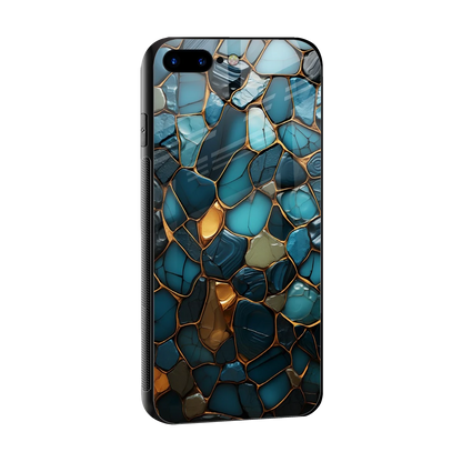 Blue Mirage sleek iphone 8 plus cover with tempered glass back and TPU edges